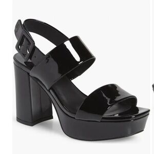 ▶️ Jeffrey Campbell ◀️ Black Patent Leather Miranda Platform Shoes  7.5
